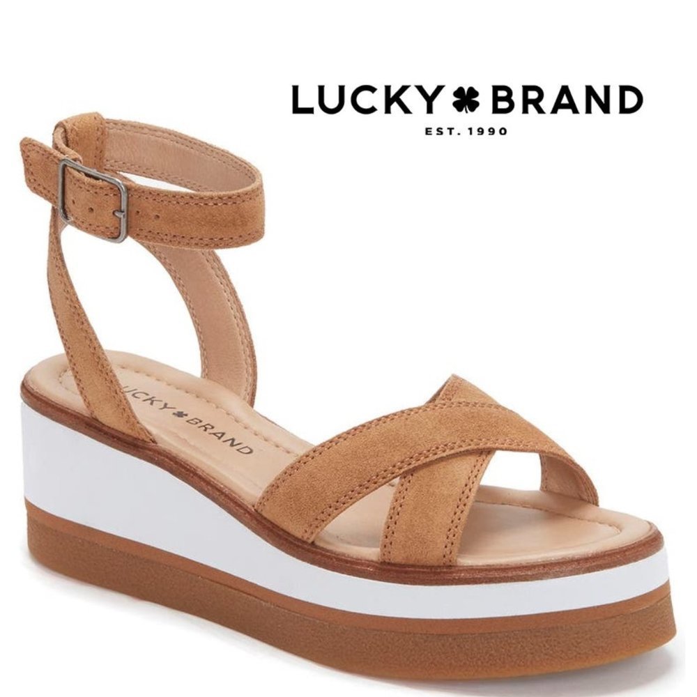 New Lucky Brand Darli Slingback Sandal, Size 10 in Dusty Sand Leather